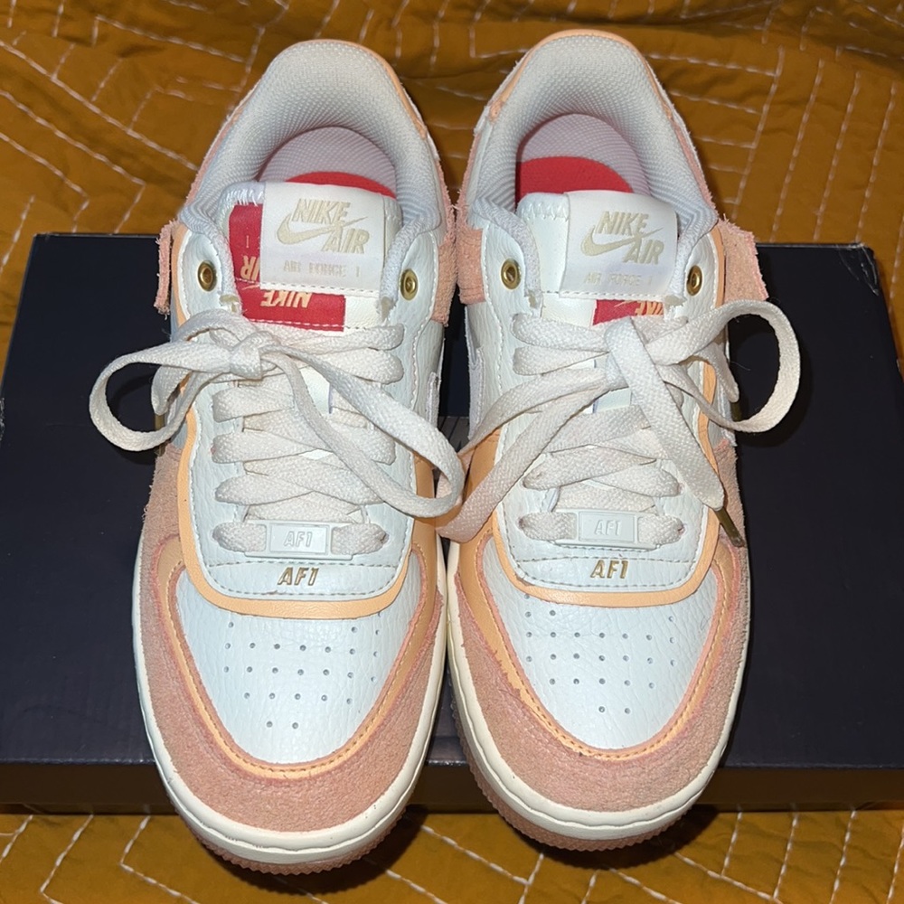 Nike Air Force 1 shadow; size 5.5 womens;cashmere/orange chalk